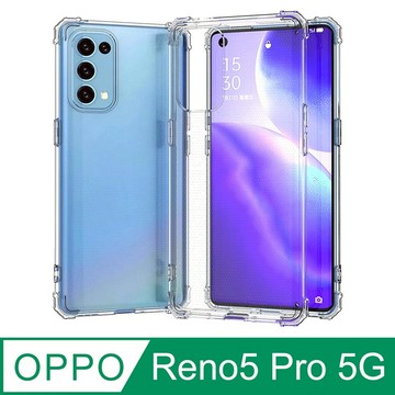 YADI OPPO Reno5 Pro專用手機軍規空壓殼 美國軍規方米爾標準測試認證 四角防摔 全機防震