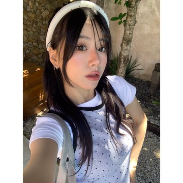 ISA_博主教科書 美式復古甜心波點髮箍_65084