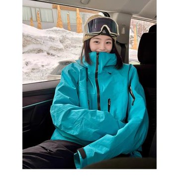 藍色沖鋒衣外套女2024春秋新款三合一防風防水情侶戶外登山服夾克