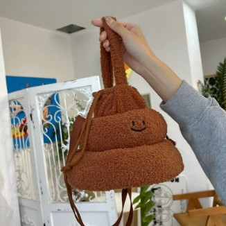 便便大便隨手包【NOFUN 整人玩具】 NOFUN 搞笑 聖誕禮物送禮大便包包 手提包 抽繩包