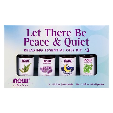 NOW Foods 和平寧靜純精油套裝 4x10ML 美國原廠原裝進口  薰衣草 + 薄荷 + 尤加利 + 甜夢複方  10ml  1組