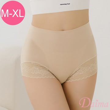 內褲  (M-XL)玻尿酸輕薄超高腰絲滑透氣蠶絲內褲_膚色#8064