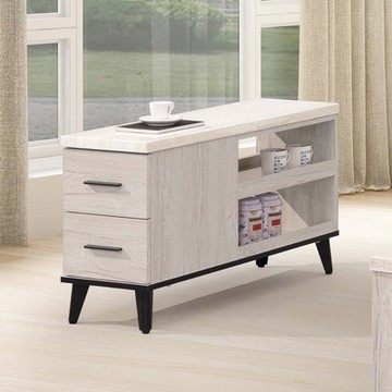 MUNA家居   麥利雅白橡色1尺仿石紋面茶邊几/655    30X90X54cm