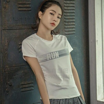 運動上衣短袖T恤女跑步訓練夏薄款速干顯瘦休閒健身瑜伽半袖【倪醬小鋪】