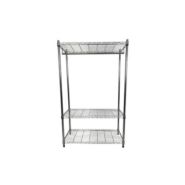 我塑我形 90 x 45 x 135 cm MIT耐重萬用鐵力士鍍鉻三層架-含衣桿 收納架 置物架 鐵力士架