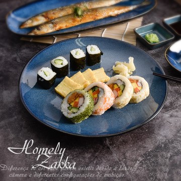 【Homely Zakka】日式創意星空窯變釉陶瓷餐盤碗餐具_大圓平盤