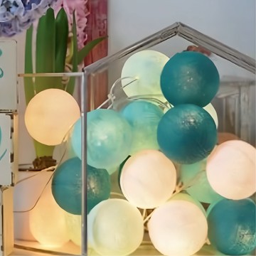 蒂芬妮 泰國棉球燈 浪漫續紛 LED燈串 150公分/300公分 求婚/派對/生日  1件