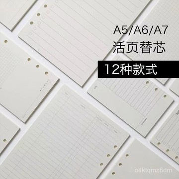 臺灣🚍8H出🉑A5A6A7活頁本替芯本子6孔活頁替芯100g克道林紙筆記本替芯 G0PA