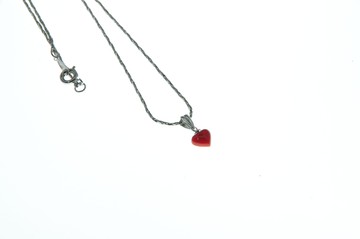 璀麗珠寶 日本赤血紅珊瑚愛心7X6 墜子 925純銀(含純銀墬)