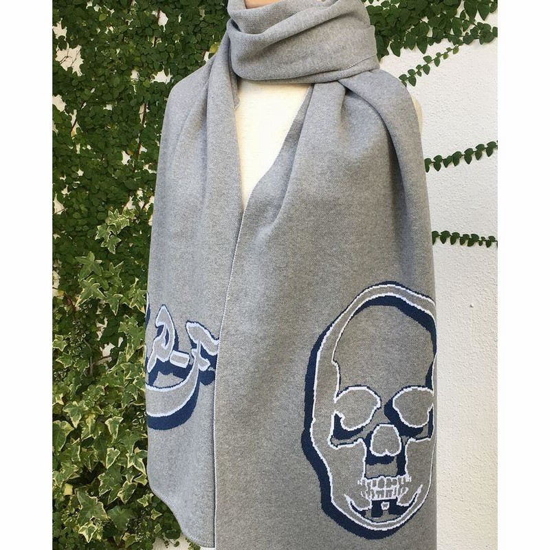 ルシアンペラフィネ LPF PARIS スカル カシミヤ混マフラー SKULL 