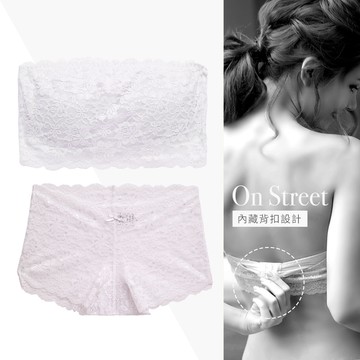 FLORA LOVELY 無鋼圈 蕾絲平口小可愛成套-白色