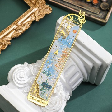 💥免運🌈臺灣有貨💥複古油畵金屬書簽ins高顔值便宜定製紀念文創學生畢業送朋友禮物