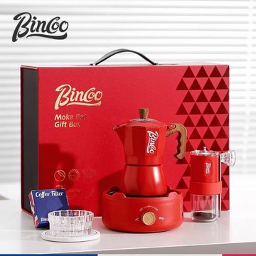 Bincoo雙閥摩卡壺咖啡壺禮盒套裝家用小型煮咖啡壺精美禮品生日