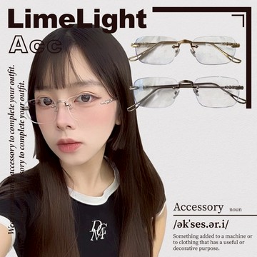 ☆LimeLight☆ 無框 金屬 雕花 手工 無框眼鏡 精緻雕刻 細框 眼鏡框 鏡框 眼鏡 老錢風