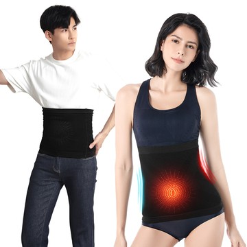 GIAT - 2件組-石墨烯遠紅外線彈力塑腰帶-黑色