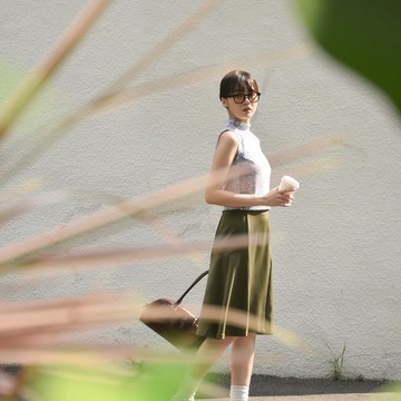 光澤修身波浪裙(TCool)涼感透氣)