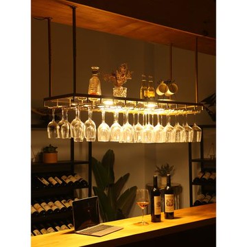 酒吧臺紅酒杯架子輕奢高檔倒掛高腳杯掛架懸掛家用紅酒架子展示架