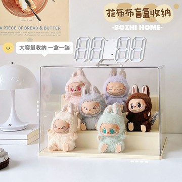 labubu展示盒棉花娃娃收納盒拉布布泡泡瑪特展示柜盲盒展示架收納公仔收納盒labubu展示盒拉布布娃娃收納盒公仔展示櫃