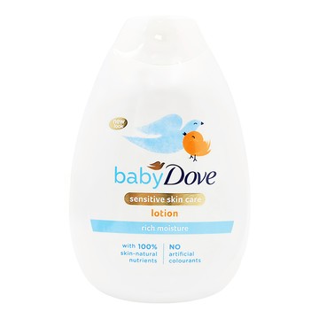 多芬 baby Dove 嬰兒潤膚乳液，敏感肌膚護理，富含保濕成分，100%天然來源成分，不含人工色素  400ml  1瓶