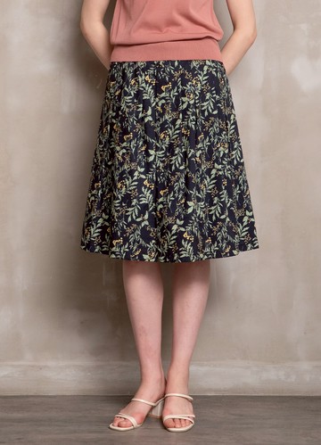 夏日情調果葉印花棉質圓裙