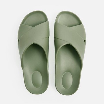 伊登足弓支撐EVA拖鞋XL 交叉軍綠色