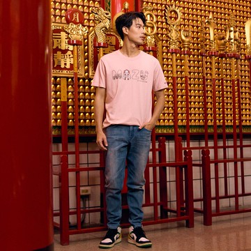 EDWIN｜白沙屯｜男裝｜白沙屯媽祖雙色袋花結緣錐形褲