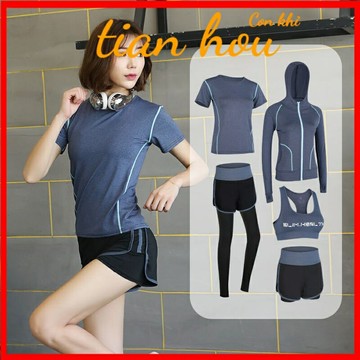 套裝女秋冬款房跑步套裝速乾衣專業服瑜伽服160斤可穿