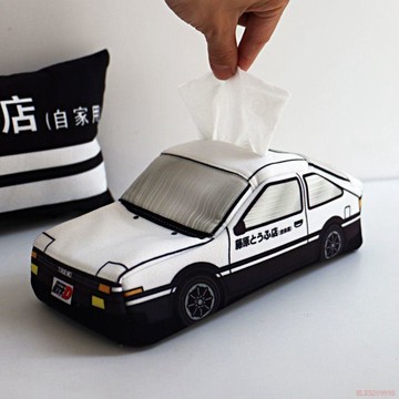 精選好物🌈頭文字D藤原豆腐店家用紙巾盒汽車扶手箱抽紙盒桌面收納裝飾用品