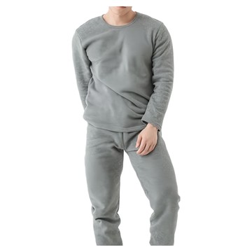 MI MI LEO 保暖刷毛居家套裝 超值2套組  M  淺灰色