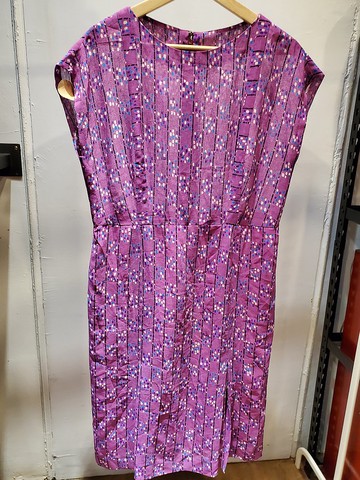 日本古著 雪紡 涼感 落肩 洋裝 近全新 L號