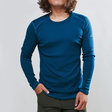 Maka 圓領刷毛保暖衣 男款 暗岩藍