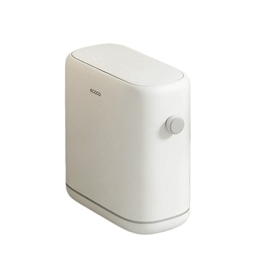 巧可 8L窄縫垃圾桶 帶蓋垃圾桶 衛生間廁所專用 家用垃圾桶 自動吸附打包 極窄設計 防臭靜音