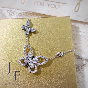 18K 蝴蝶馬眼鑽石頸錬