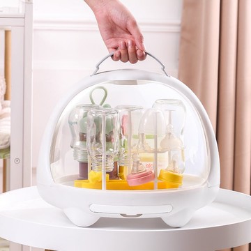 奶瓶收納箱瀝水晾乾架帶蓋防塵便攜式儲置物放餐具用品奶粉盒