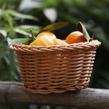 圓形果盤仿藤編家用客廳水果點心籃KTV油炸薯條小吃籃