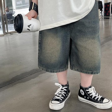 臺灣出貨男童牛仔短褲夏季兒童裝休閒五分褲男孩寶寶夏裝薄款褲子兒童短褲中小童短褲男