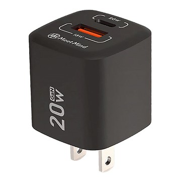 Meet Mind 平優系列 Pingyou 20W 氮化鎵超快速充電器 雙孔輸出 適用於智能手機/平板電腦/筆記本電腦/遊戲機  1個