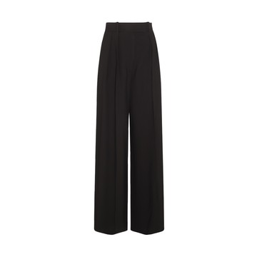 Khaite - Black Viscose And Wool Blend Pants