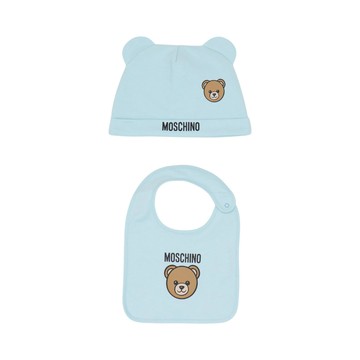 MOSCHINO Kids UB 兩件組-毛帽圍兜