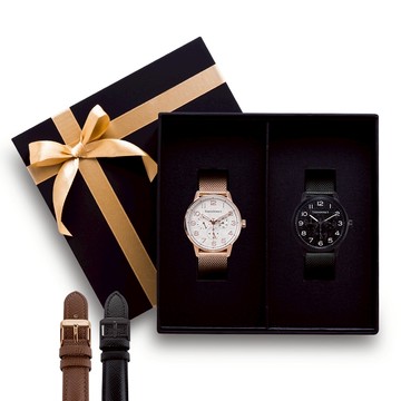 【THEODORA'S】[可選色]對錶禮盒-時間旅人對錶+替換錶帶4入組【希奧朵拉】手錶 情侶對錶 情侶手錶 女錶 男錶