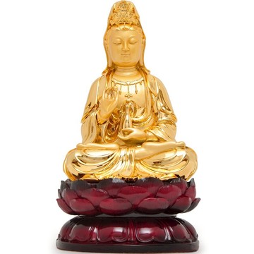 坐蓮觀音佛像擺件滴水南海觀世音菩薩寺廟佛堂供奉用工藝品裝飾品