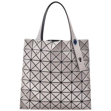 ISSEY MIYAKE 三宅一生BAOBAO亮面幾何方格7X7手提/托特包(杏色)