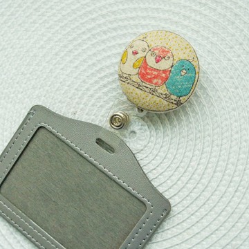 Lovely【日本布】3隻鳥伸縮扣環 +卡套、悠遊卡、證件套