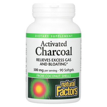 Natural Factors, 活性炭，90 粒軟膠囊（每粒軟膠囊 250 毫克）