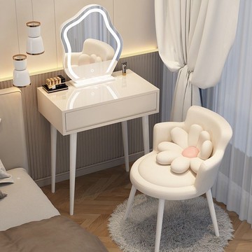 免運 開發票 奶油風臥室梳妝臺現代簡約收納柜床頭化妝臺一體書桌化妝桌2024 快速出貨