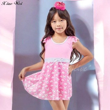 蘋果品牌 女童短袖連身裙泳裝 NO.1136028