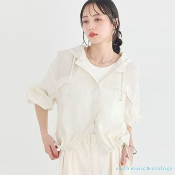 〈earth music〉2WAY可拆式連帽輕薄襯衫式夾克