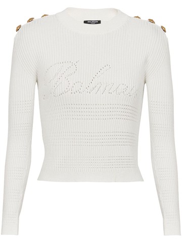 Pullover balmain iconico in maglia fine