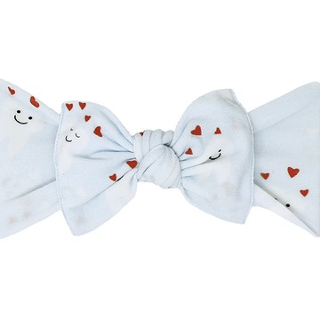 美國 baby bling 純手工極細緻輕柔微彈性/毫無束縛感蝴蝶結髮帶/髮飾_印花經典款_微笑愛心(BBRK078)