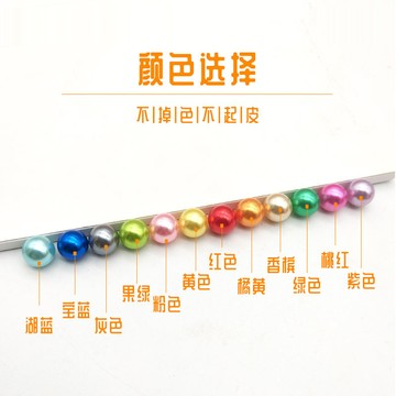 珠珠材料💎 ABS仿珍珠無孔彩色塑料仿真珍珠假飾品裝飾圓珠手工diy珍珠散珠子